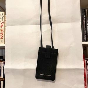 Marc Jacobs black leather phone wallet